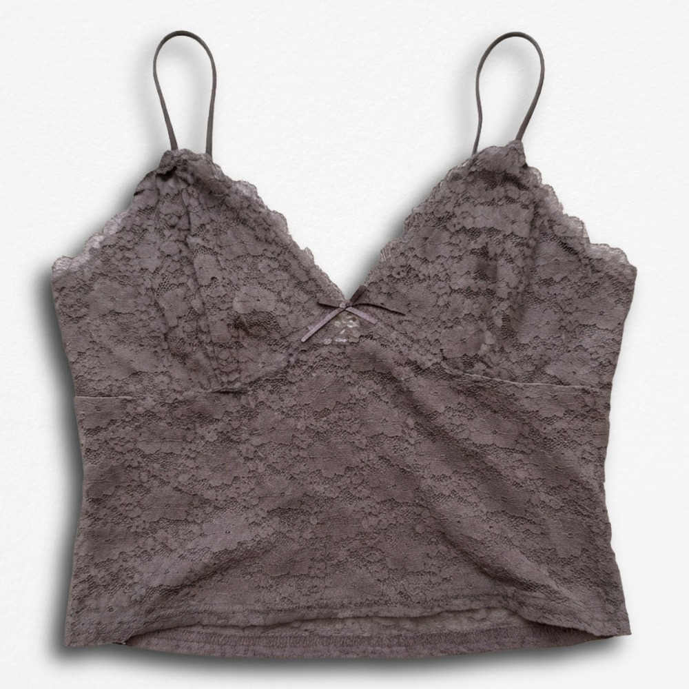 Faded Rose Floral Lace Camisole V-Neck Spaghetti Strap Tank Top Juniors‎ Large